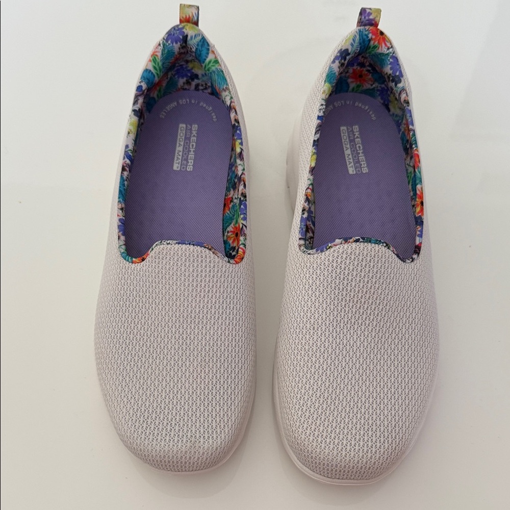 Skechers GOWalk Classic Vegan Washable Slip-Ons Summer Blossom Natural Size 10